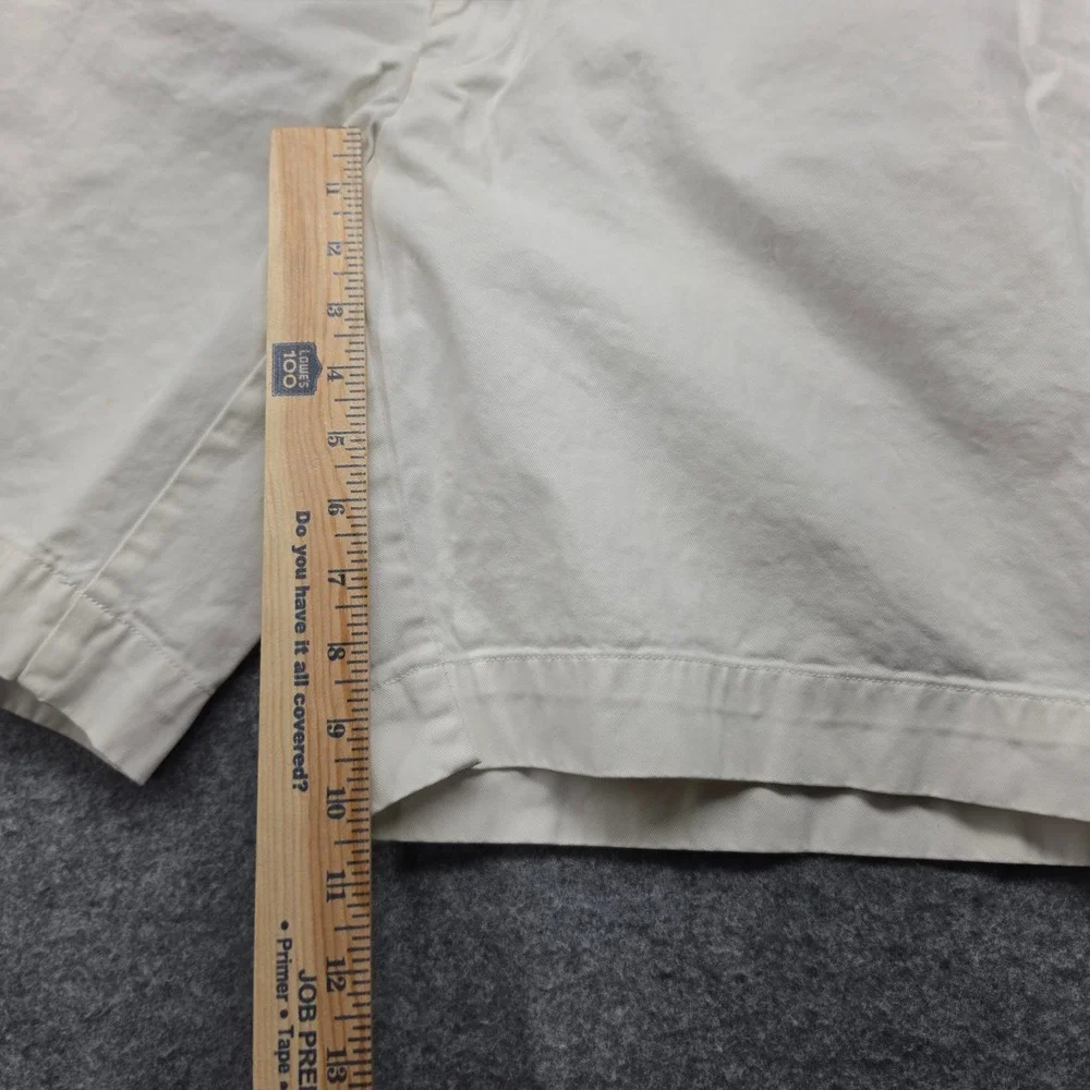 Polo Ralph Lauren Mens Chino Shorts 42 Off White Cream Cotton Twill Flat Front